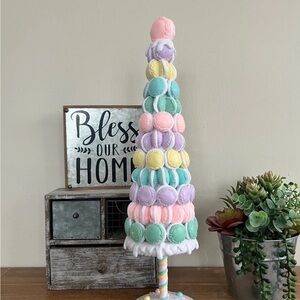 New 20” Pastel Faux Frosted Macaroons Decorative Tree